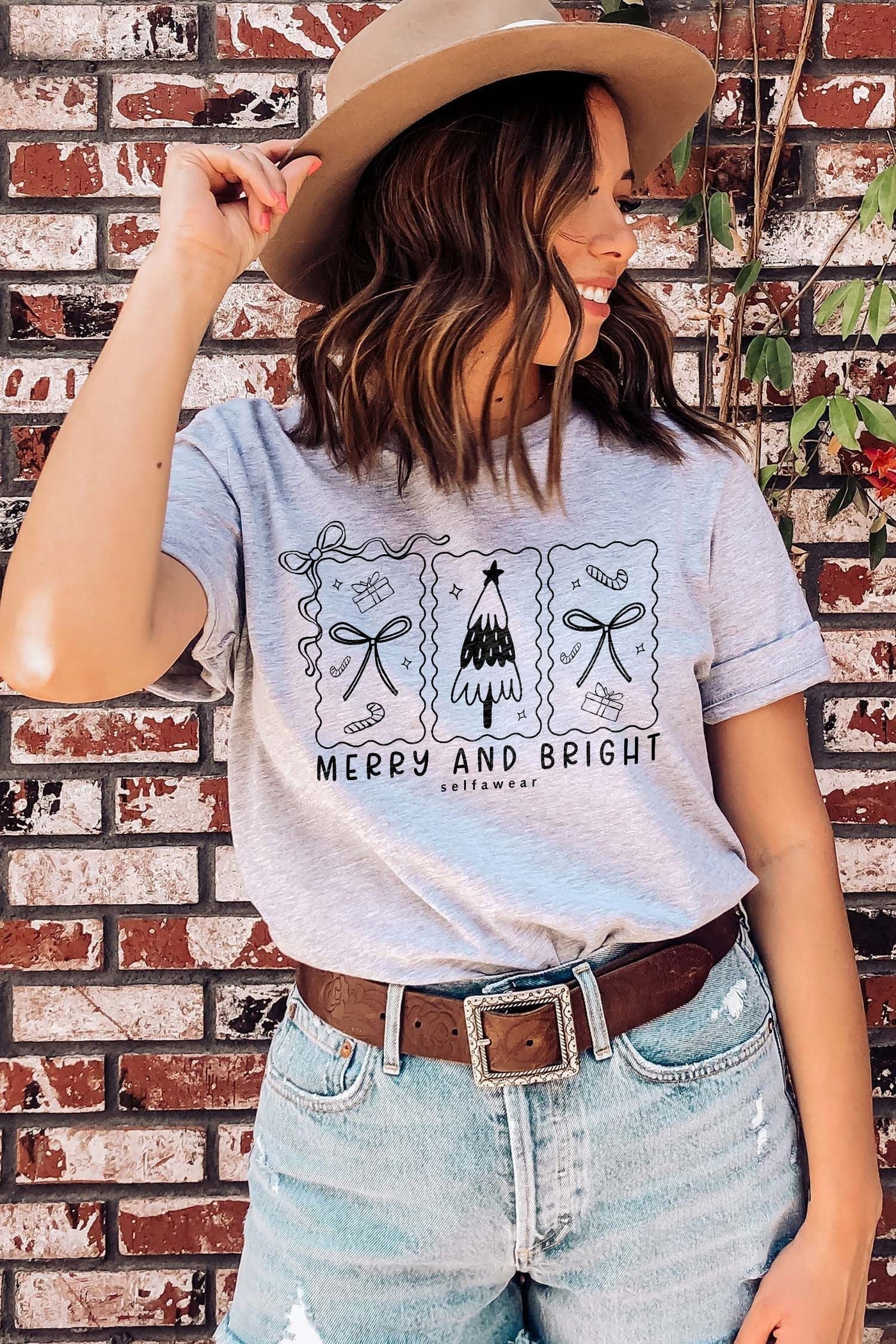 Bright Xmas T-Shirt Grey Shirts Selfawear 
