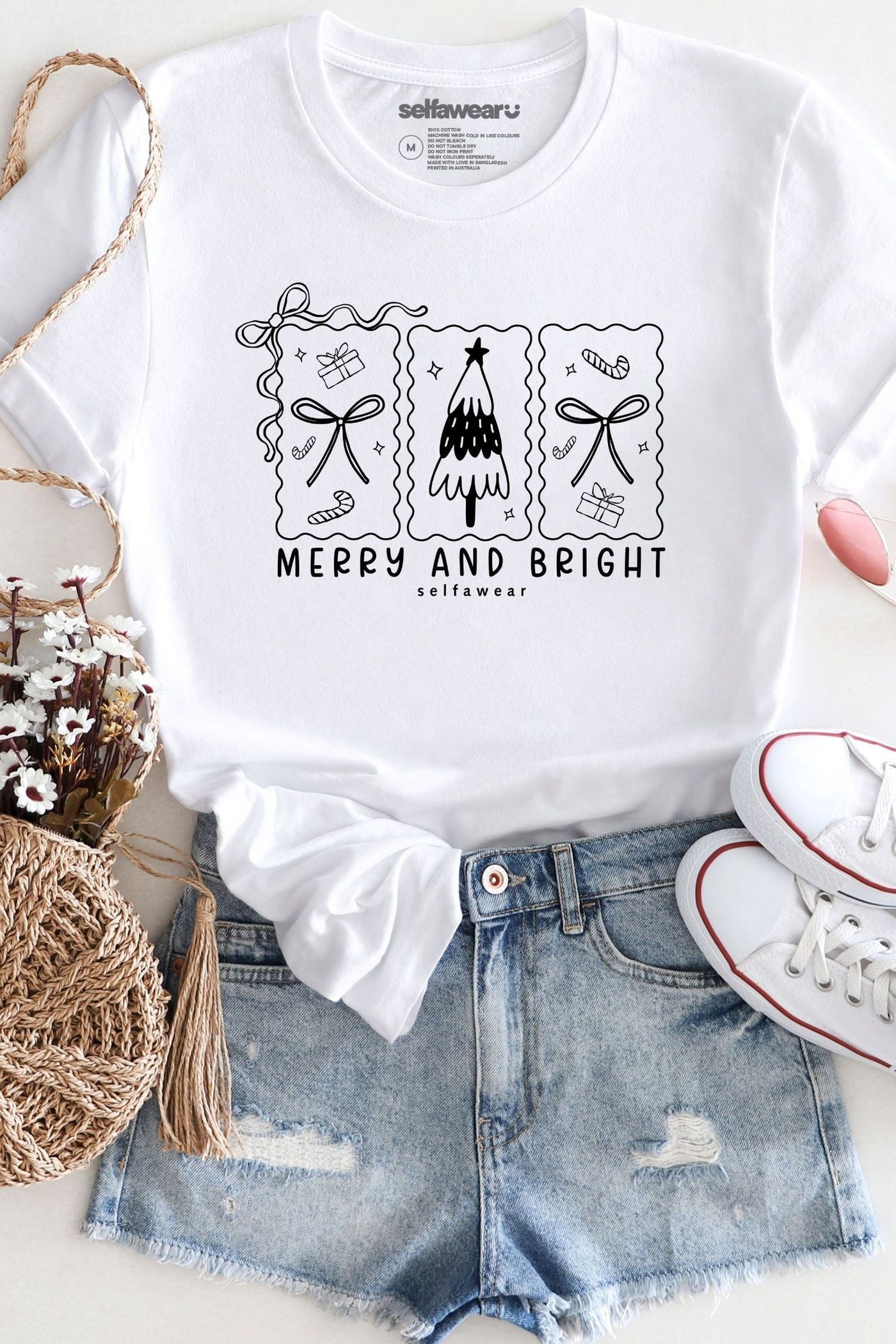 Bright Xmas T-Shirt White Shirts Selfawear 