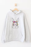 Bunny with Glasses Hoodie Grey