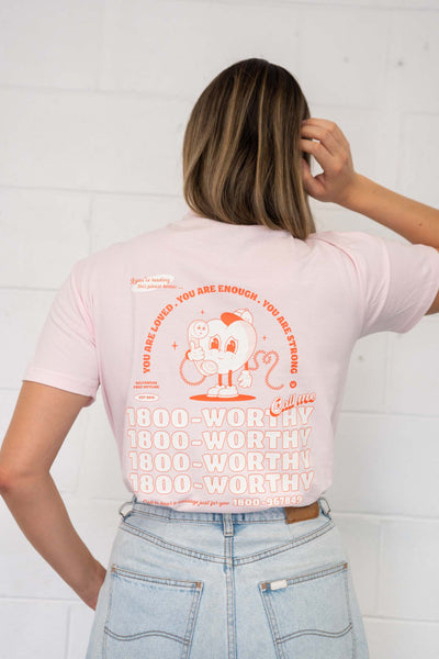 Call Me Worthy Hotline T-Shirt Pink Shirts Selfawear 