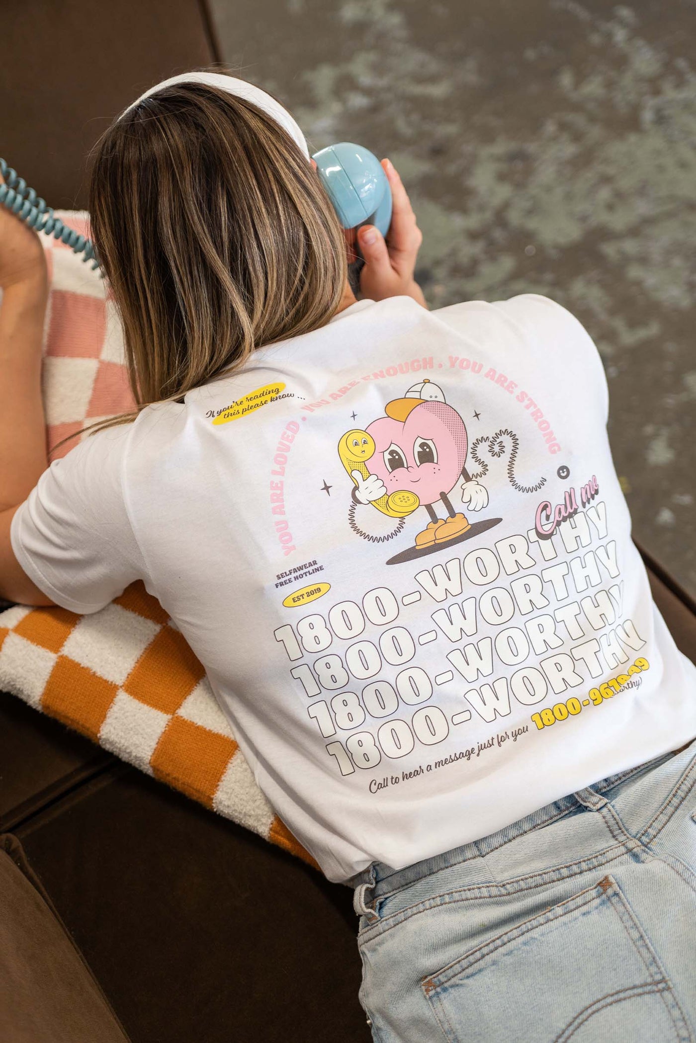 Call Me Worthy Hotline T-Shirt White Shirts Selfawear 