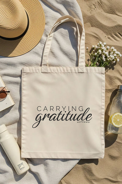 "Carrying gratitude" - Tote Bag Natural Tote Bag Selfawear 