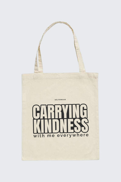"Carrying kindness with me everywhere" - Tote Bag Natural Tote Bag Selfawear 