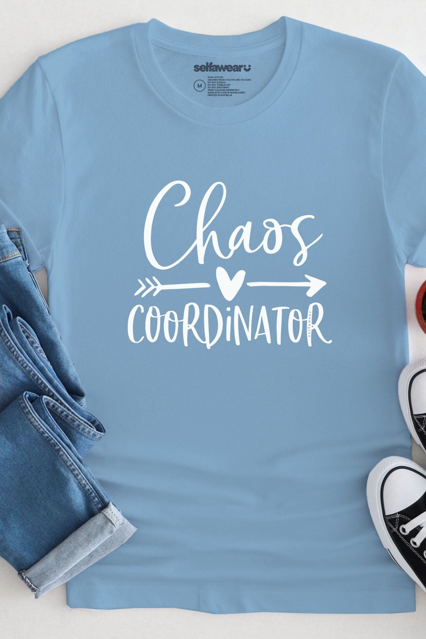 Chaos Coordinator T-Shirt Sky Blue Shirts Selfawear 