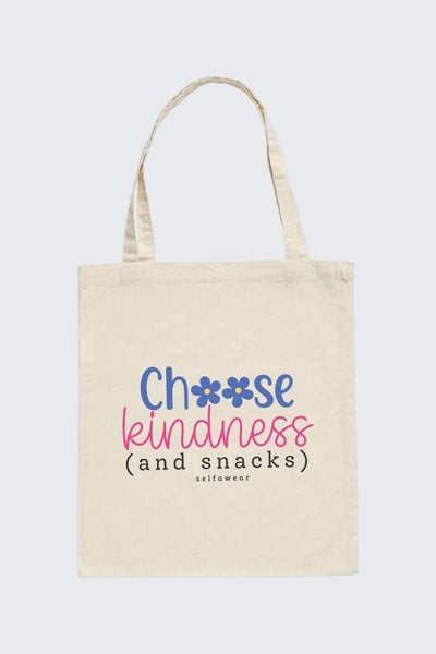 "Choose kindness (and snacks)" - Tote Bag Natural Tote Bag Selfawear 