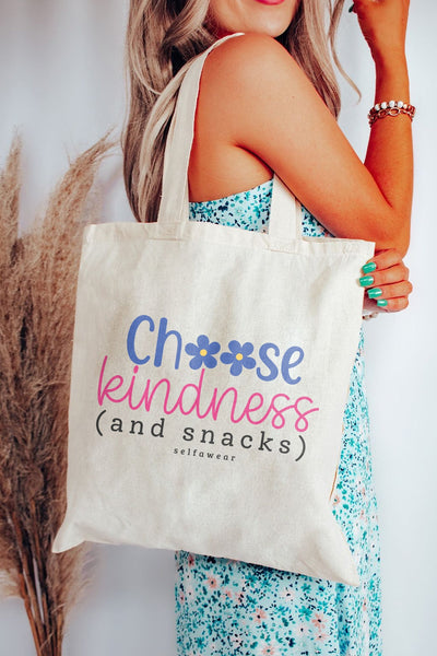 "Choose kindness (and snacks)" - Tote Bag Natural Tote Bag Selfawear 