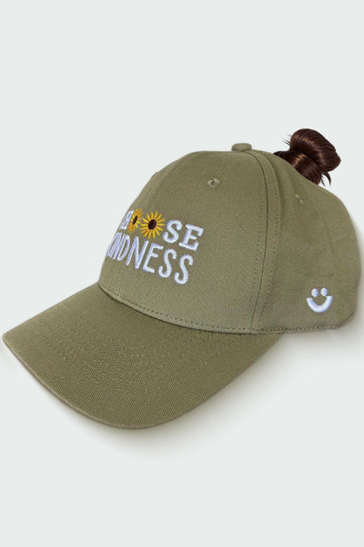Choose Kindness Pony Tail Cap Caps Selfawear 