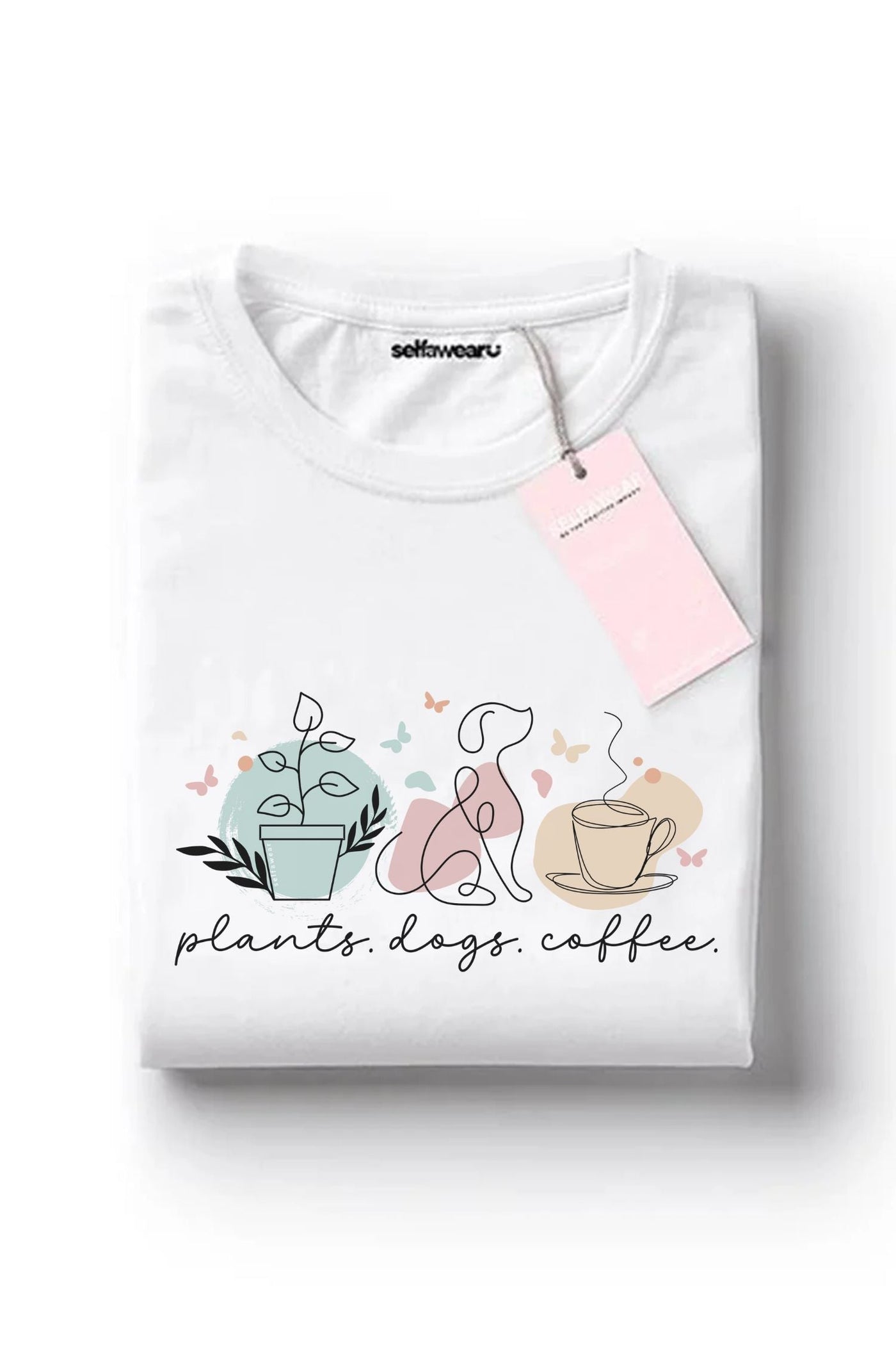 Coffee, Dogs & Plants T-Shirt White Shirts Selfawear 