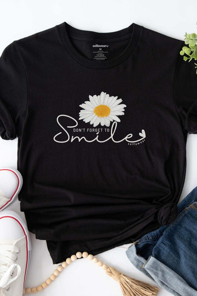 Don't Forget To Smile T-Shirt Black Shirts Selfawear 