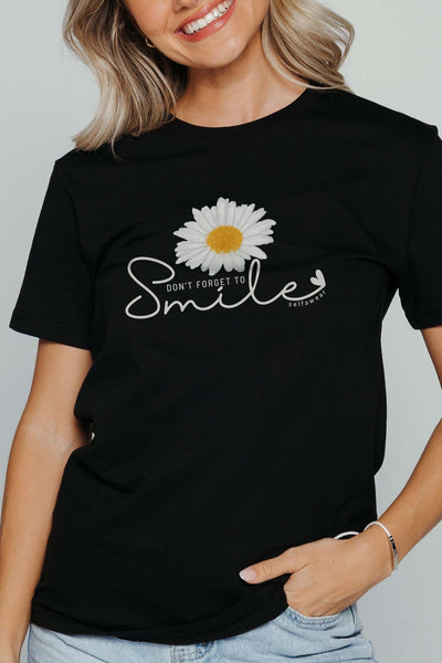 Don't Forget To Smile T-Shirt Black Shirts Selfawear 