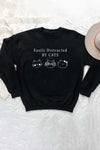 Easily Distracted by Cats Sweatshirt Black