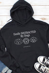 Easily Distracted by Dogs Hoodie Black