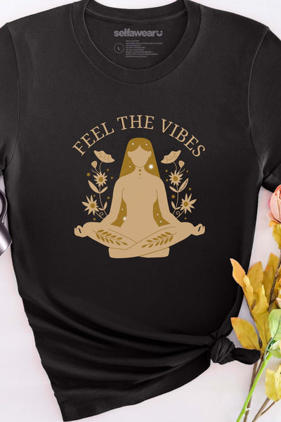 Feel The Vibes T-Shirt Black Shirts Selfawear 