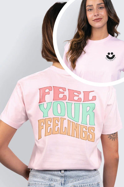 Feel Your Feelings T-Shirt Pale Pink Shirts Selfawear 