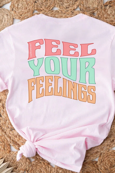 Feel Your Feelings T-Shirt Pale Pink Shirts Selfawear 