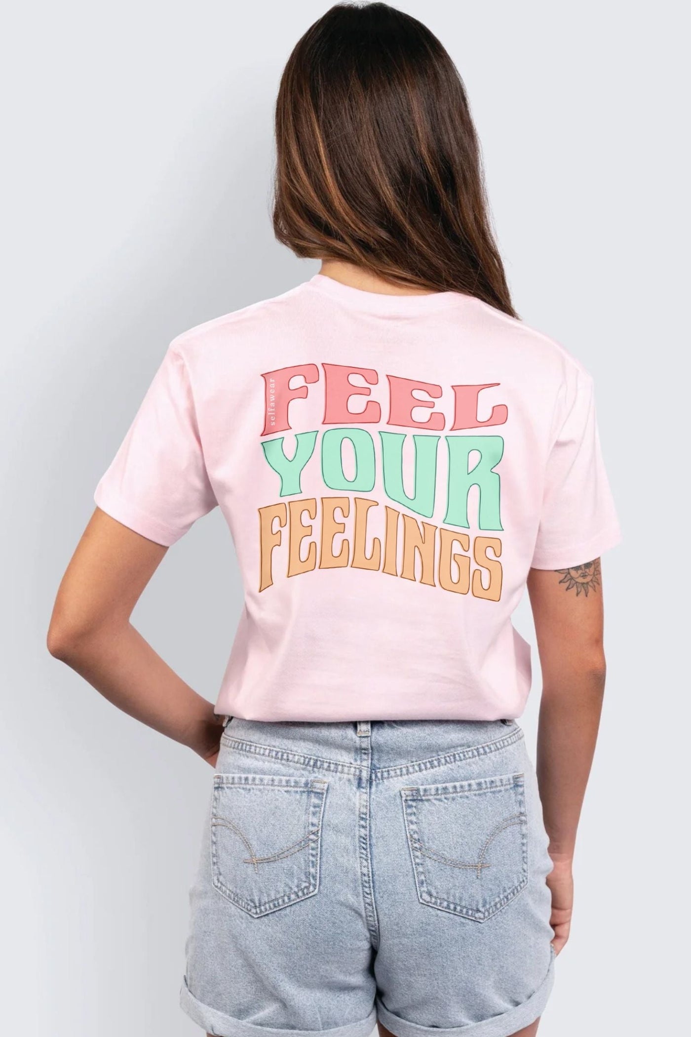 Feel Your Feelings T-Shirt Pale Pink Shirts Selfawear 