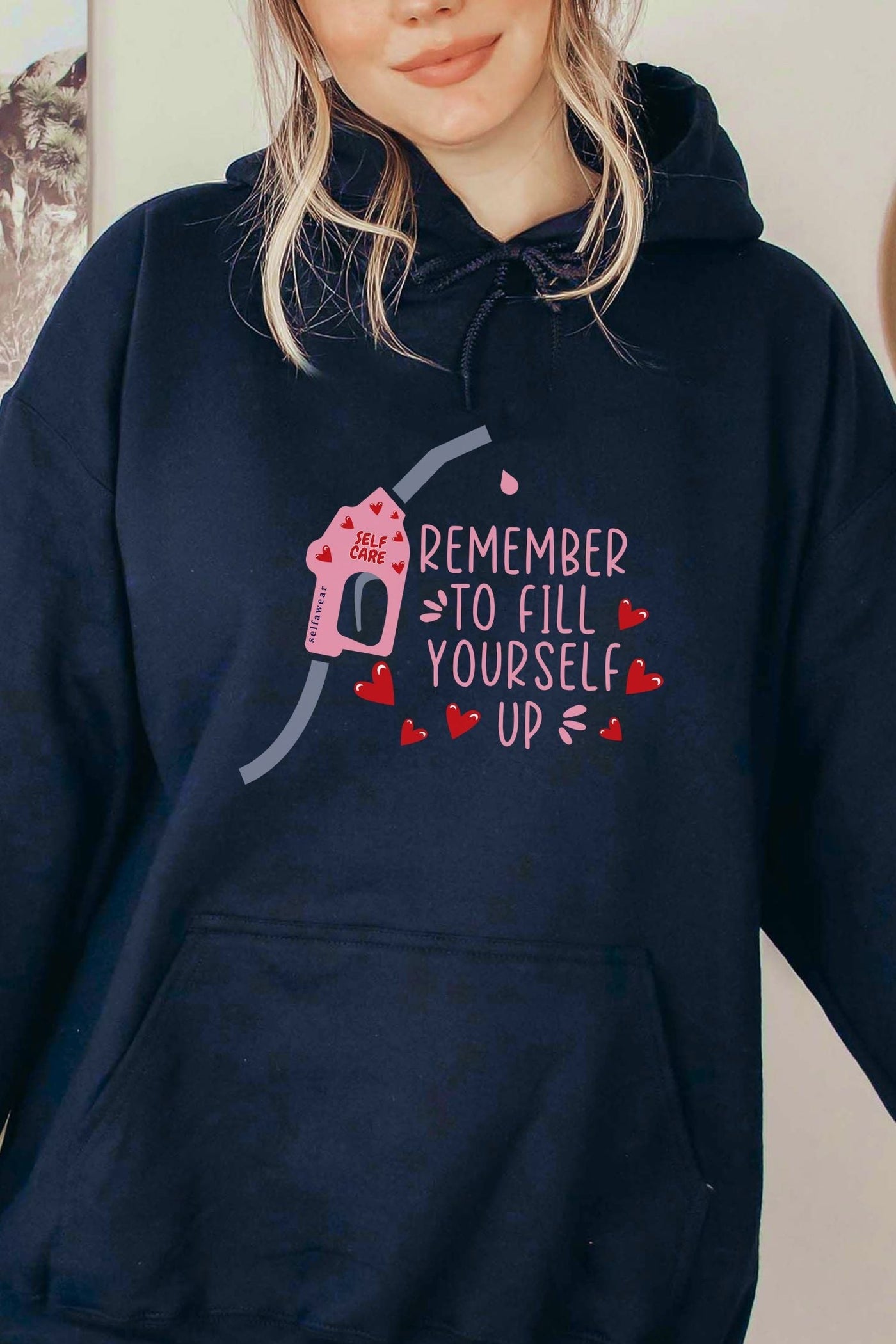 Fill Your Cup Hoodie Navy Hoodie Selfawear 