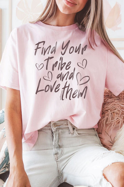 Find Your Tribe T-Shirt Pale Pink Shirts Selfawear 