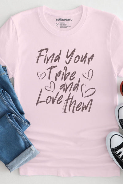 Find Your Tribe T-Shirt Pale Pink Shirts Selfawear 