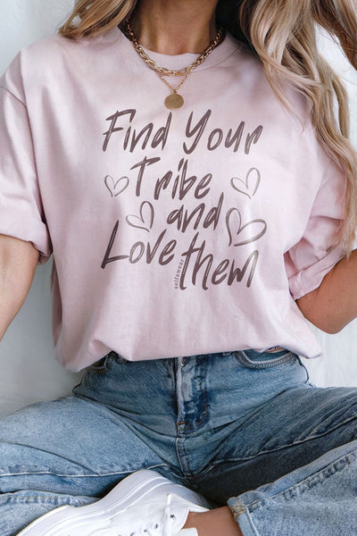 Find Your Tribe T-Shirt Pale Pink Shirts Selfawear 