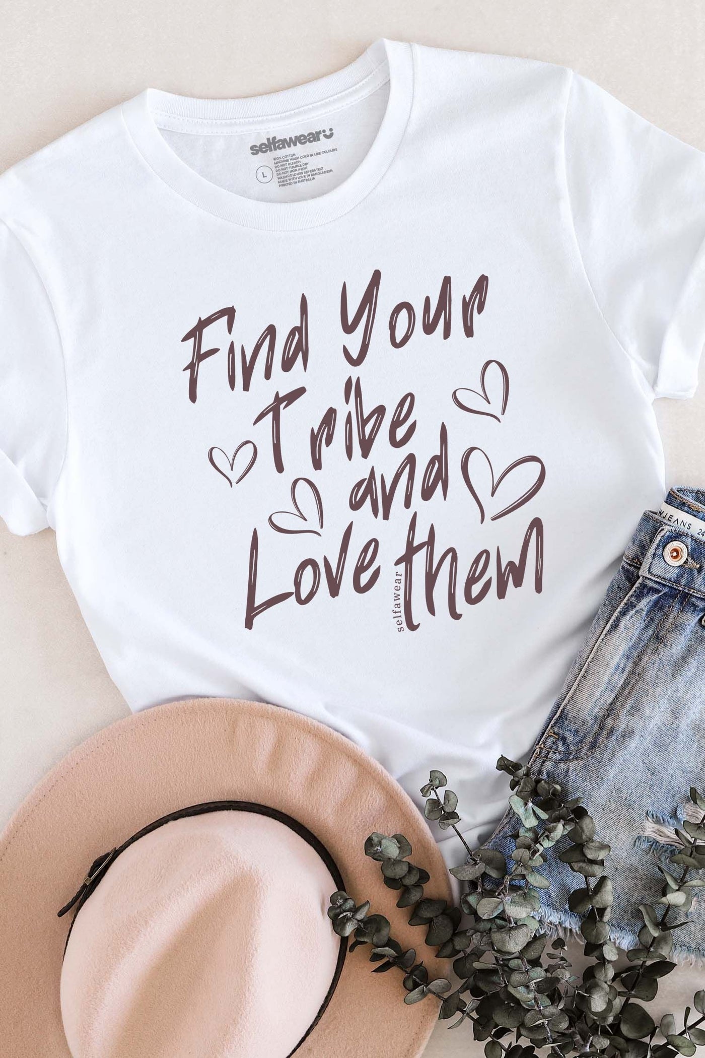 Find Your Tribe T-Shirt White Shirts Selfawear 