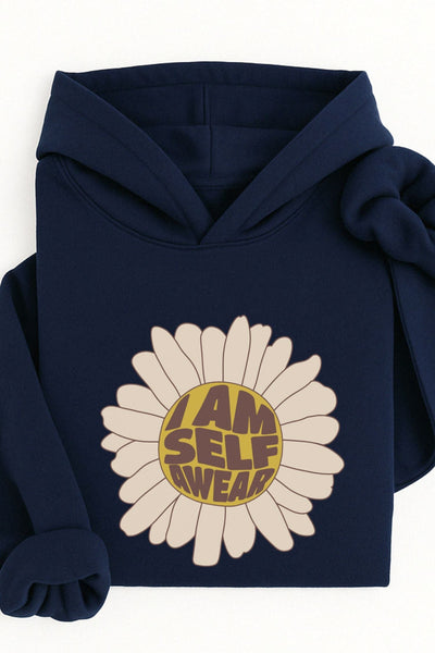 Flower Hoodie Navy Hoodie Selfawear 