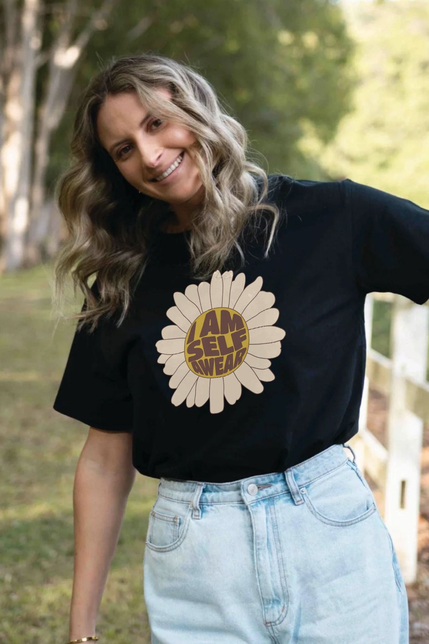 Flower T-Shirt Black Shirts Selfawear 