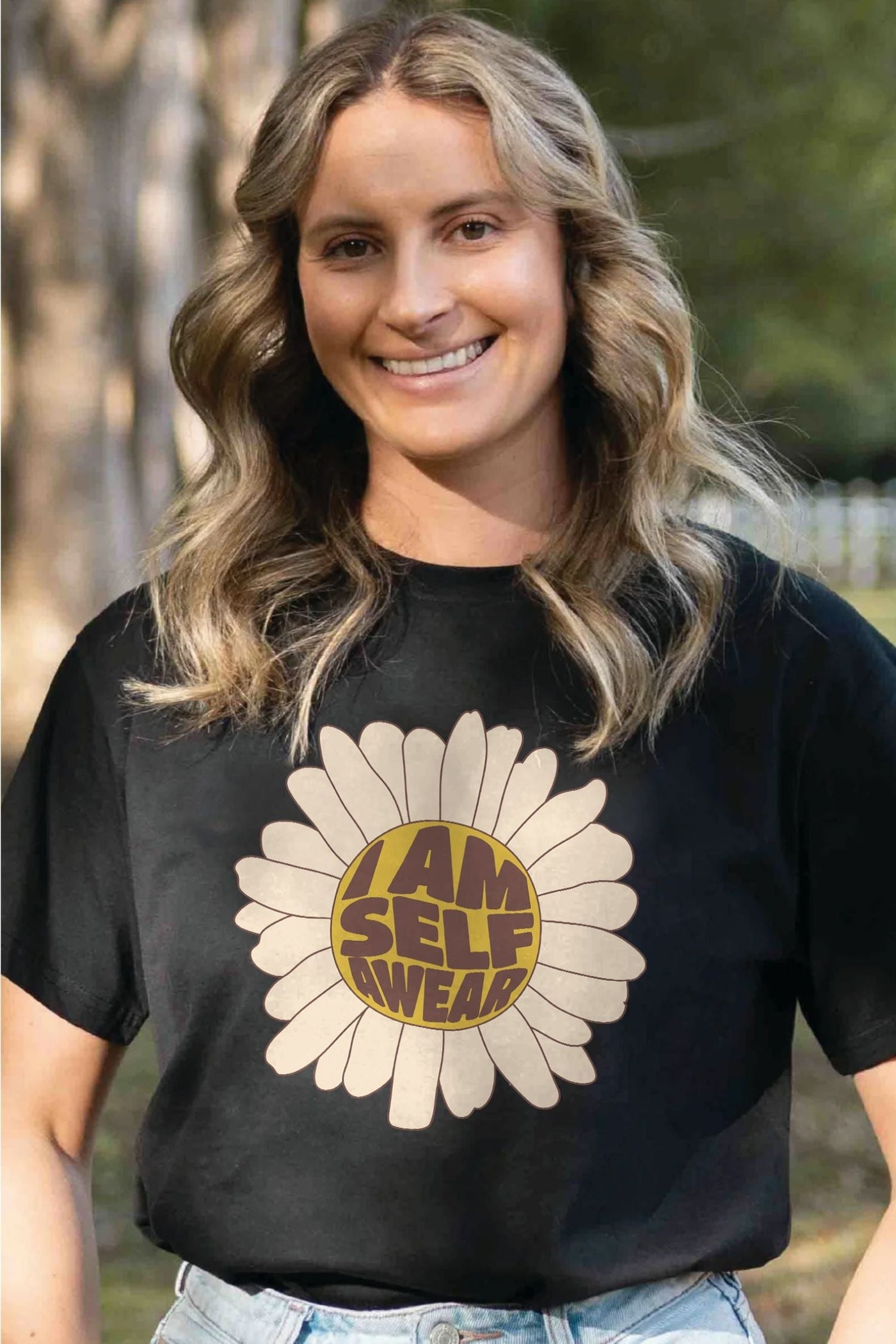 Flower T-Shirt Black Shirts Selfawear 