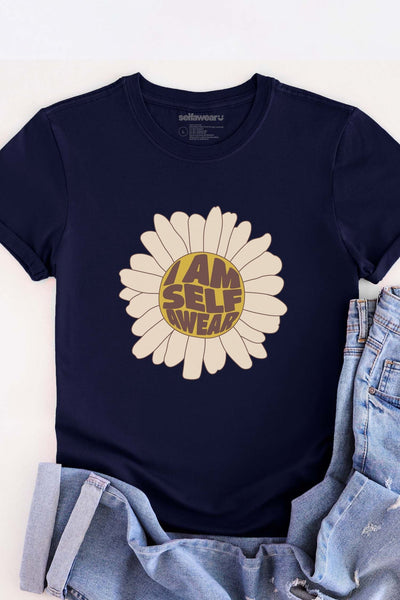 Flower T-Shirt Navy Shirts Selfawear 