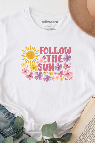 Follow the Sun Long Sleeve T-Shirt White Long Sleeve Shirts Selfawear 