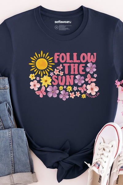 Follow The Sun T-Shirt Navy Shirts Selfawear 
