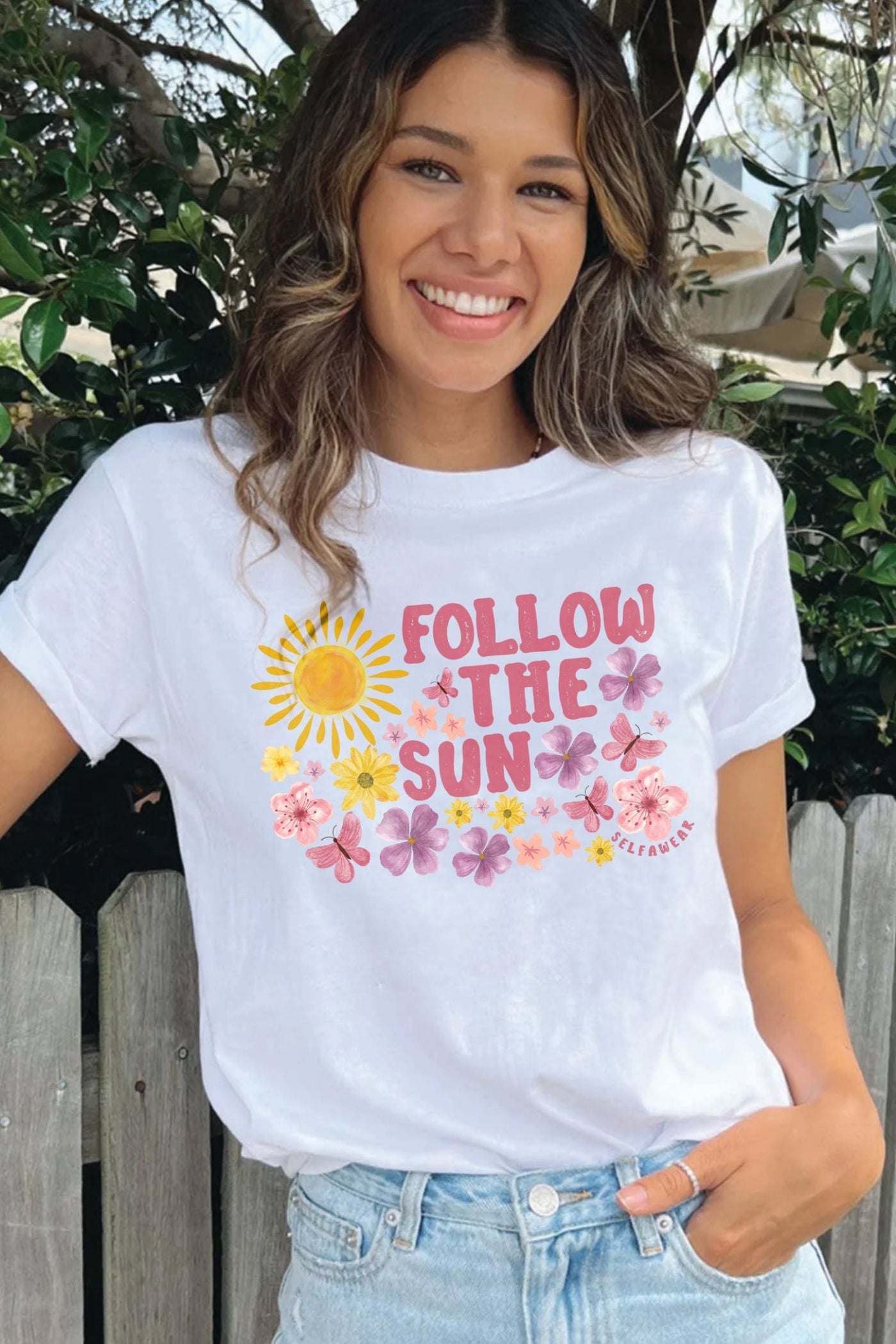 Follow The Sun T-Shirt White Shirts Selfawear 