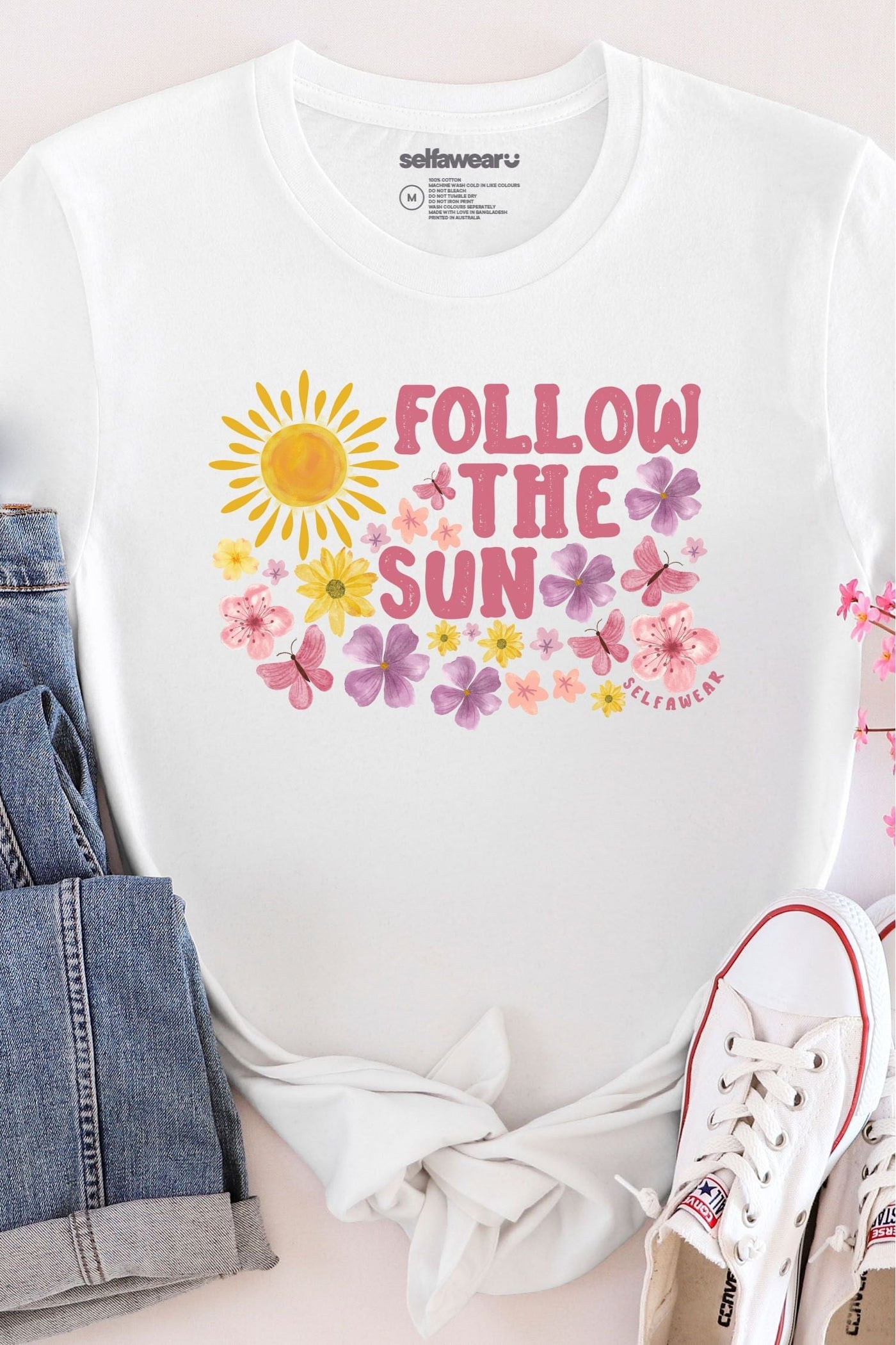 Follow The Sun T-Shirt White Shirts Selfawear 