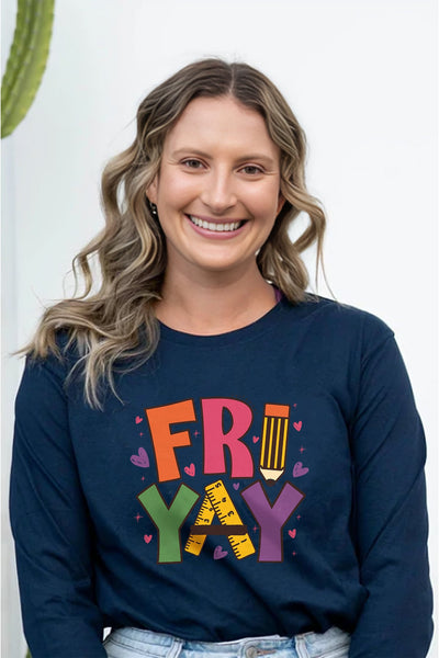 Friyay Long Sleeve T-Shirt Navy Long Sleeve Shirts Selfawear 