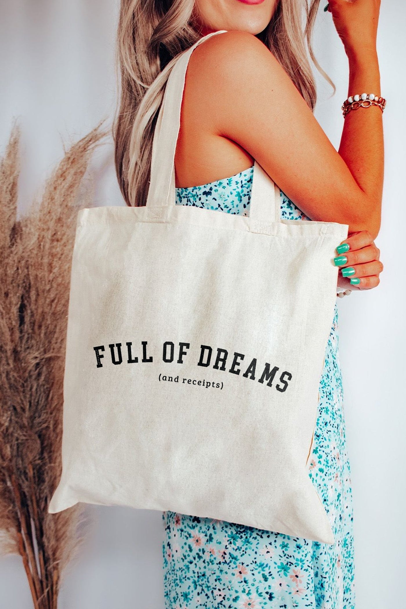 "Full of dreams (and receipts)" - Tote Bag Natural Tote Bag Selfawear 