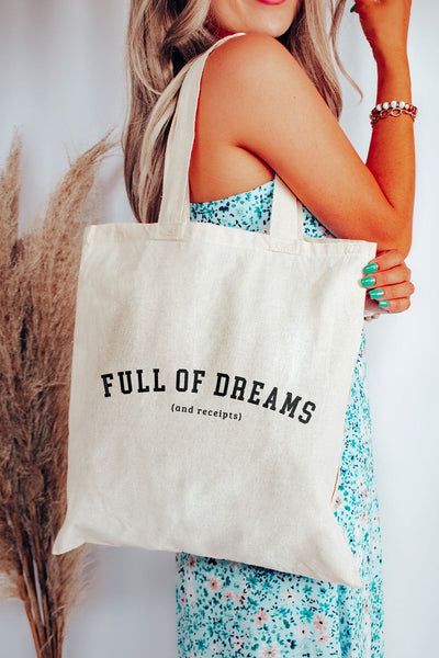 "Full of dreams (and receipts)" - Tote Bag Natural Tote Bag Selfawear 