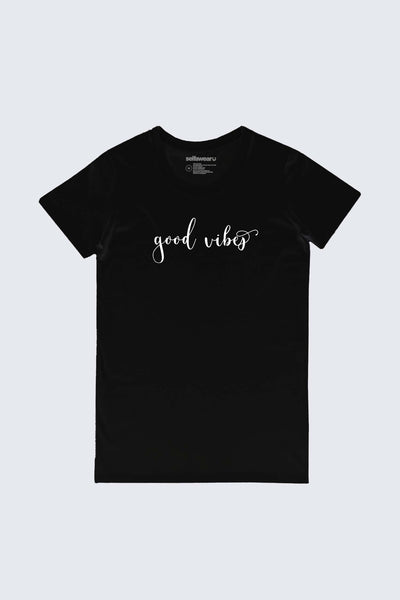Good Vibes Tapered T-Shirt Black Shirts Selfawear 