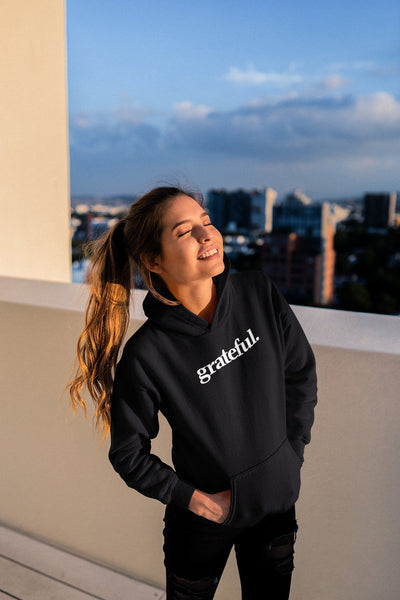 Grateful. Hoodie Black Fleece Selfawear 