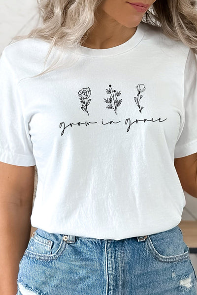 Grow In Grace T-Shirt White Shirts Selfawear 