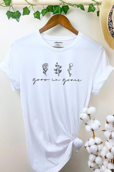 Grow In Grace T-Shirt White Shirts Selfawear 