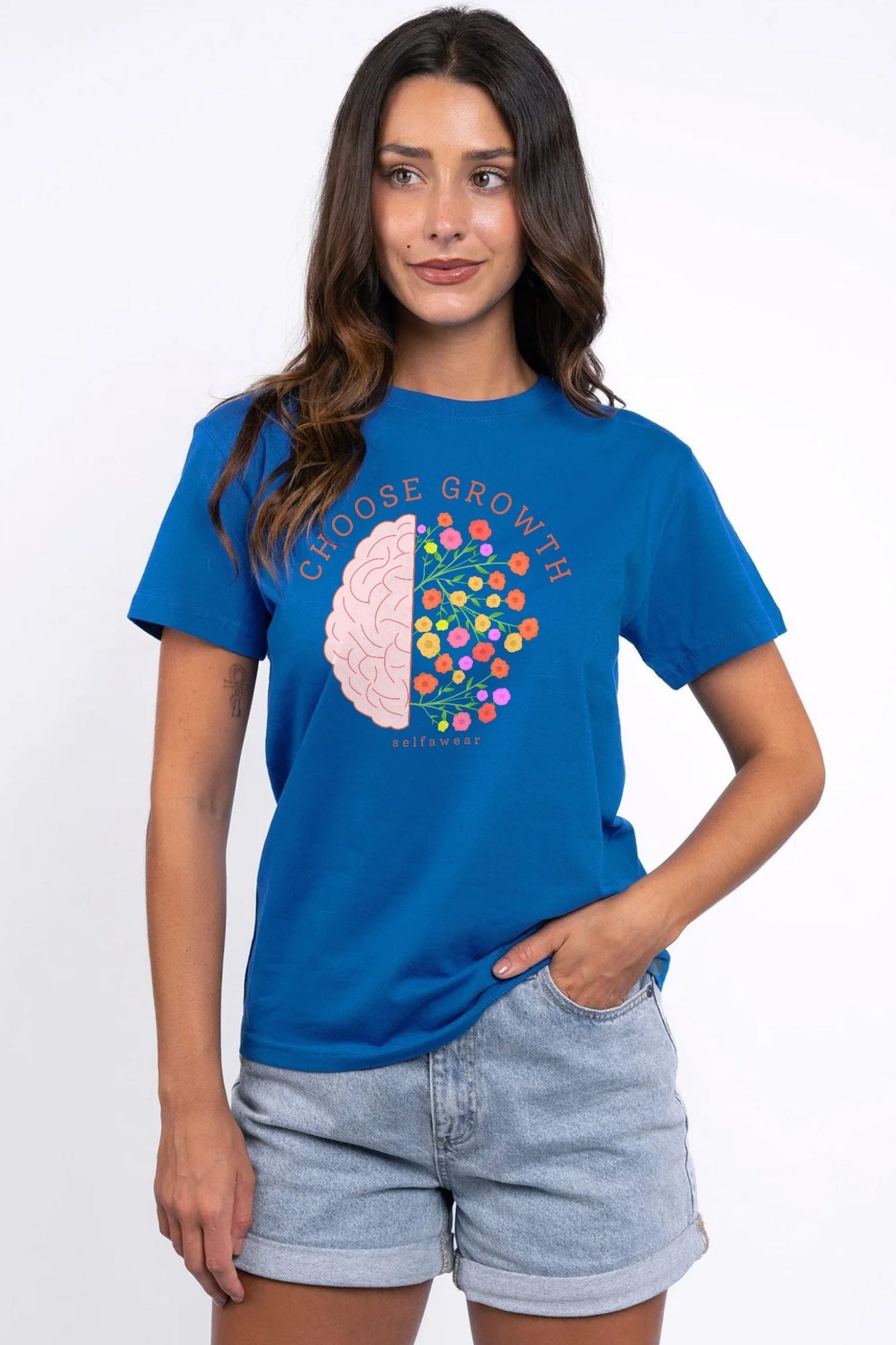 Growth Begins from Within T-Shirt Royal Blue Shirts Selfawear 