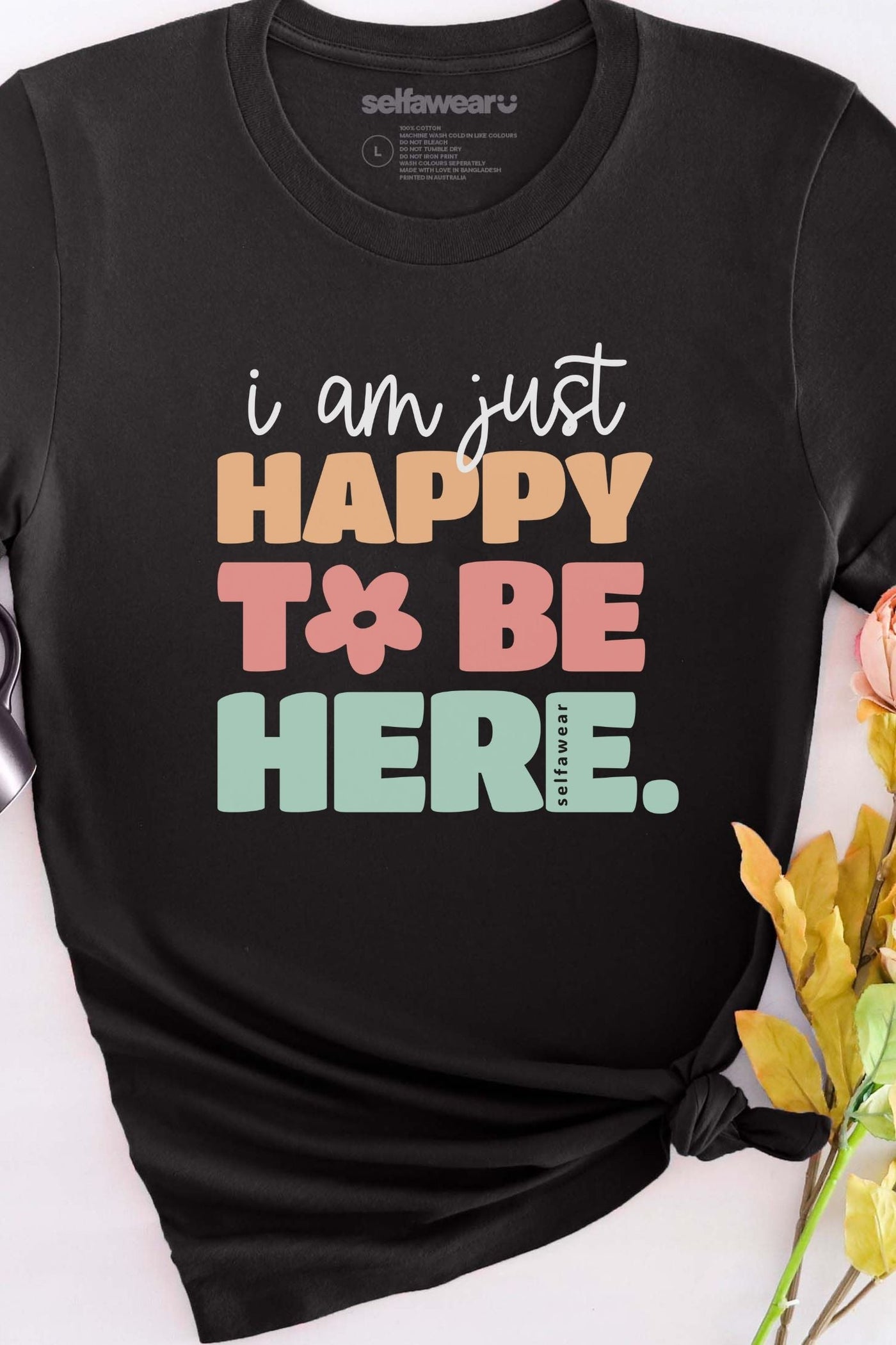 Happy T-Shirt Black Shirts Selfawear 