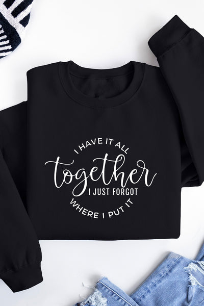 Have It All Together Sweatshirt Black Sweatshirt Selfawear 