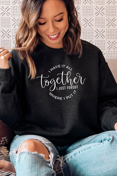 Have It All Together Sweatshirt Black Sweatshirt Selfawear 