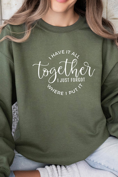 Have It All Together Sweatshirt Olive Sweatshirt Selfawear 