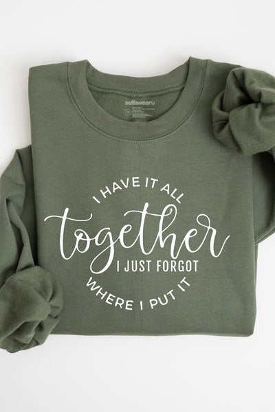 Have It All Together Sweatshirt Olive Sweatshirt Selfawear 