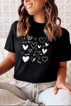 Hearts Love Hugs T-Shirt Black