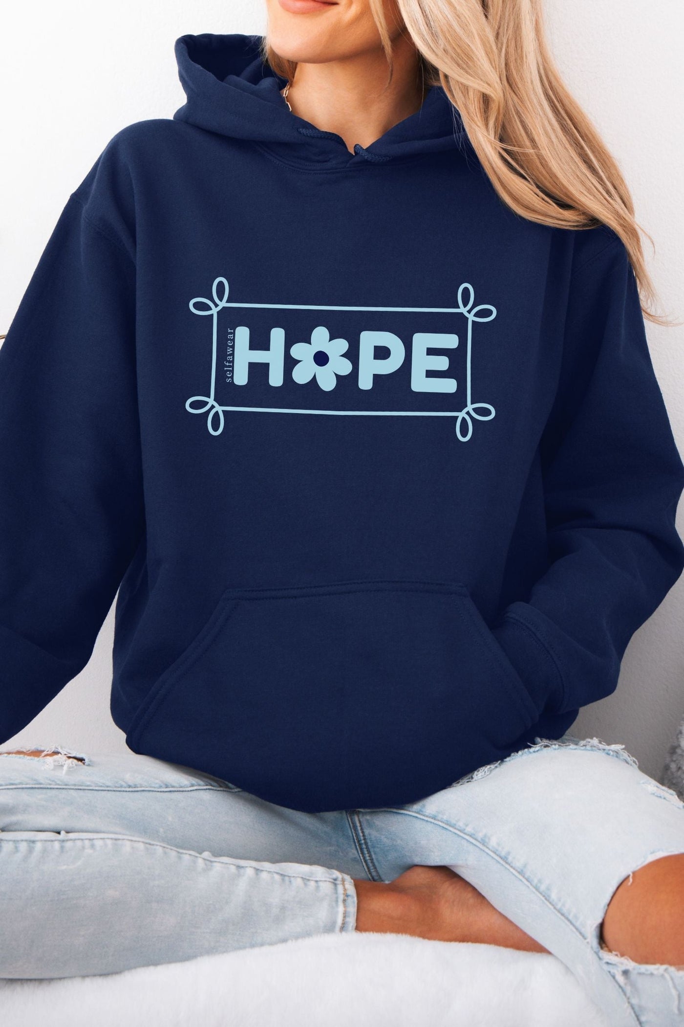 Hope Hoodie Navy Hoodie Selfawear 