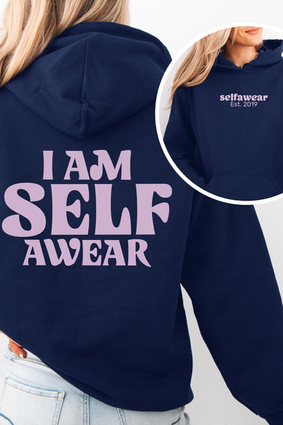 I am Selfawear Hoodie Navy Hoodie Selfawear 