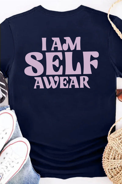 I am Selfawear T-Shirt Navy Shirts Selfawear 